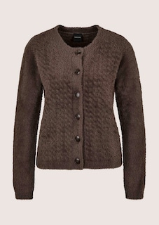 Flauschige Strickjacke mit Wabenstruktur thumbnail 7