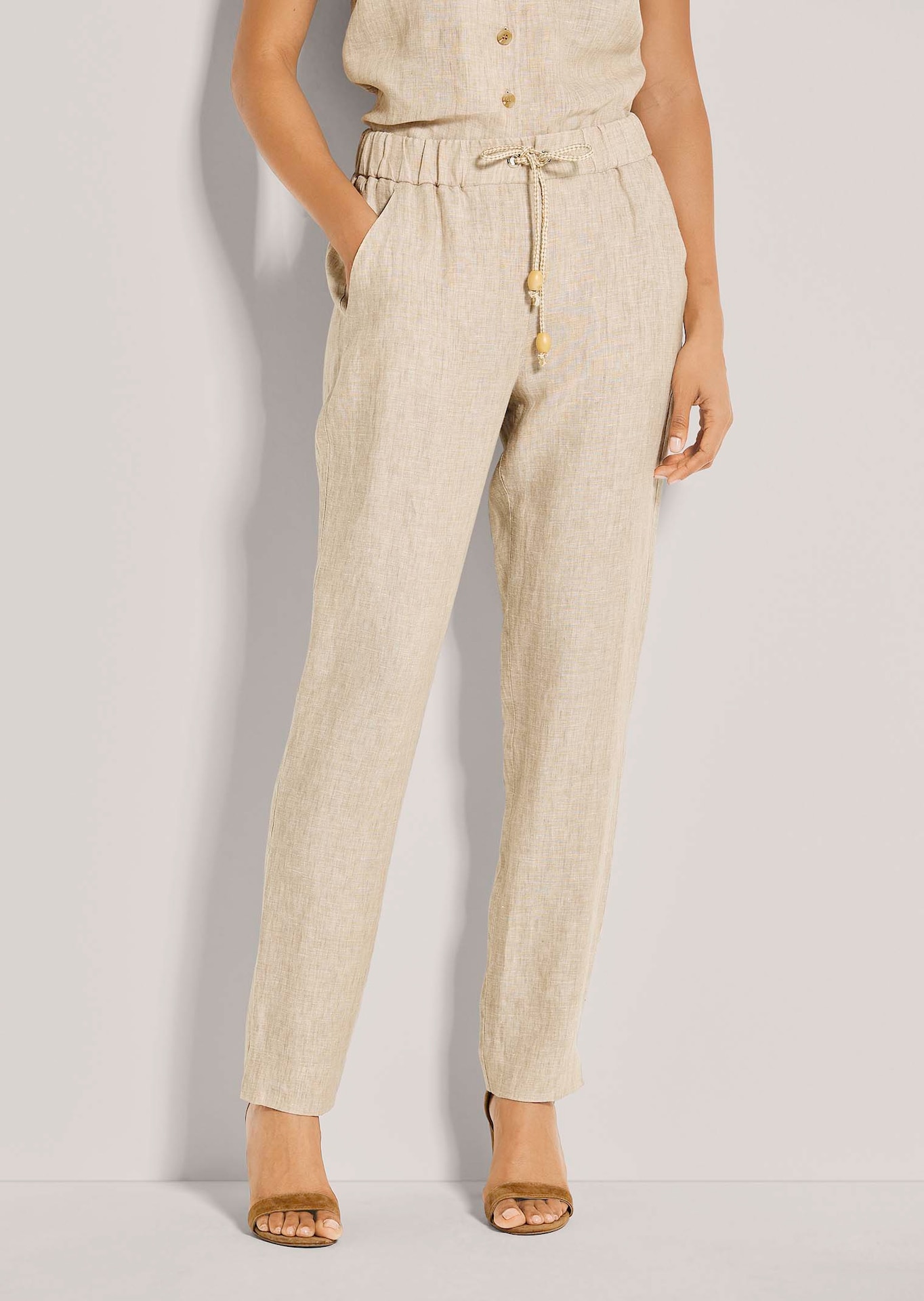 Pantalon en lin avec passant tunnel
