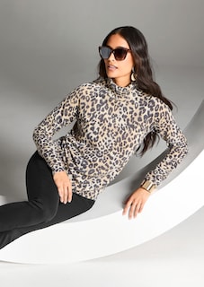 Pull en cachemire avec motif léopard thumbnail 1