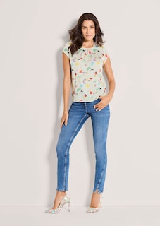 Satinbluse mit sommerlichem Print thumbnail 3