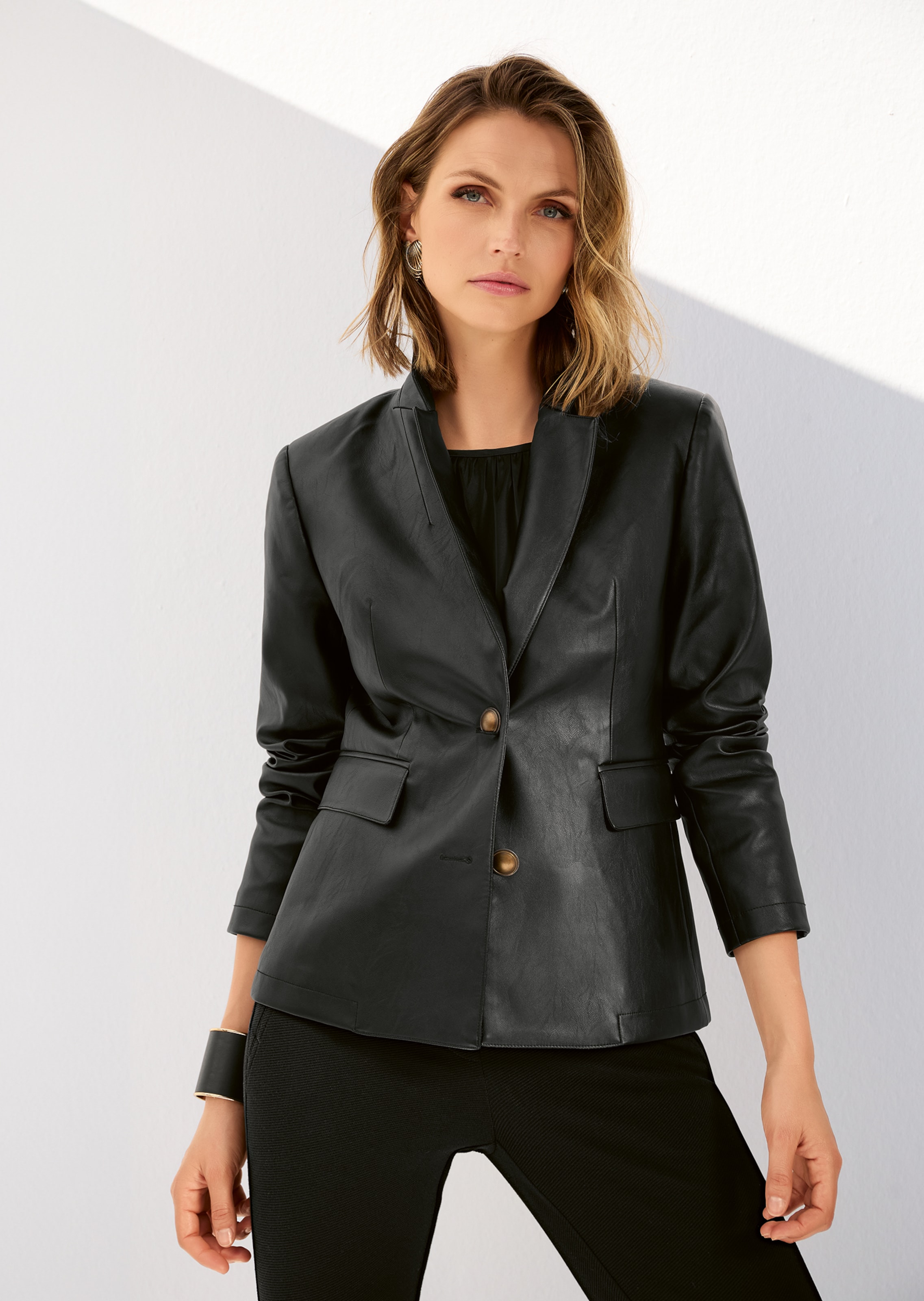 Blazer aus Leder-Imitat