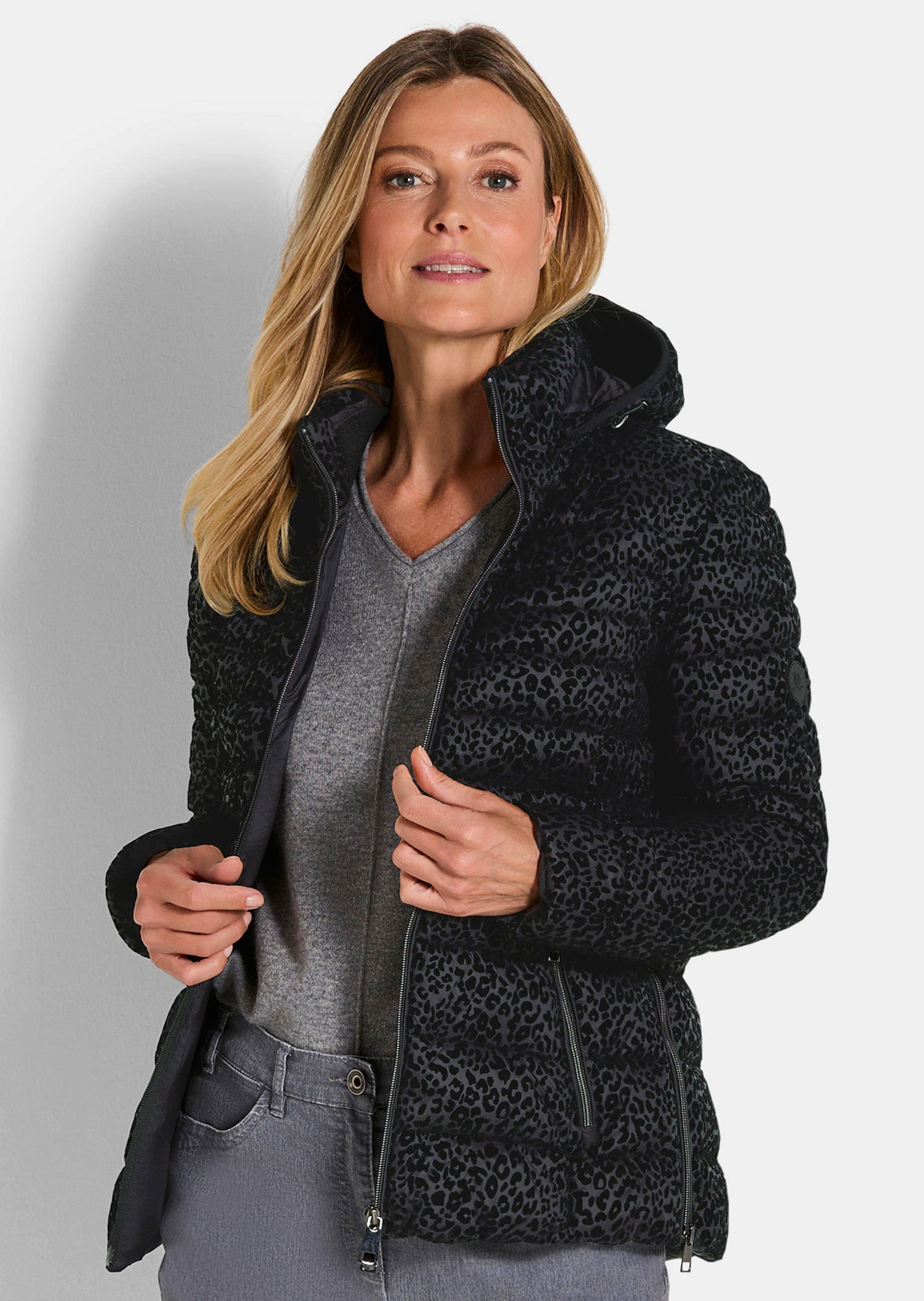 Steppjacke in Animal Print