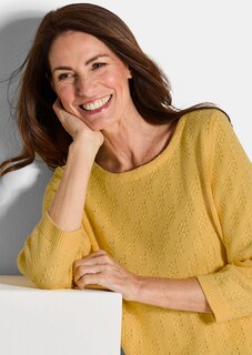 Katoenen pullover met 3/4-mouwen thumbnail 4