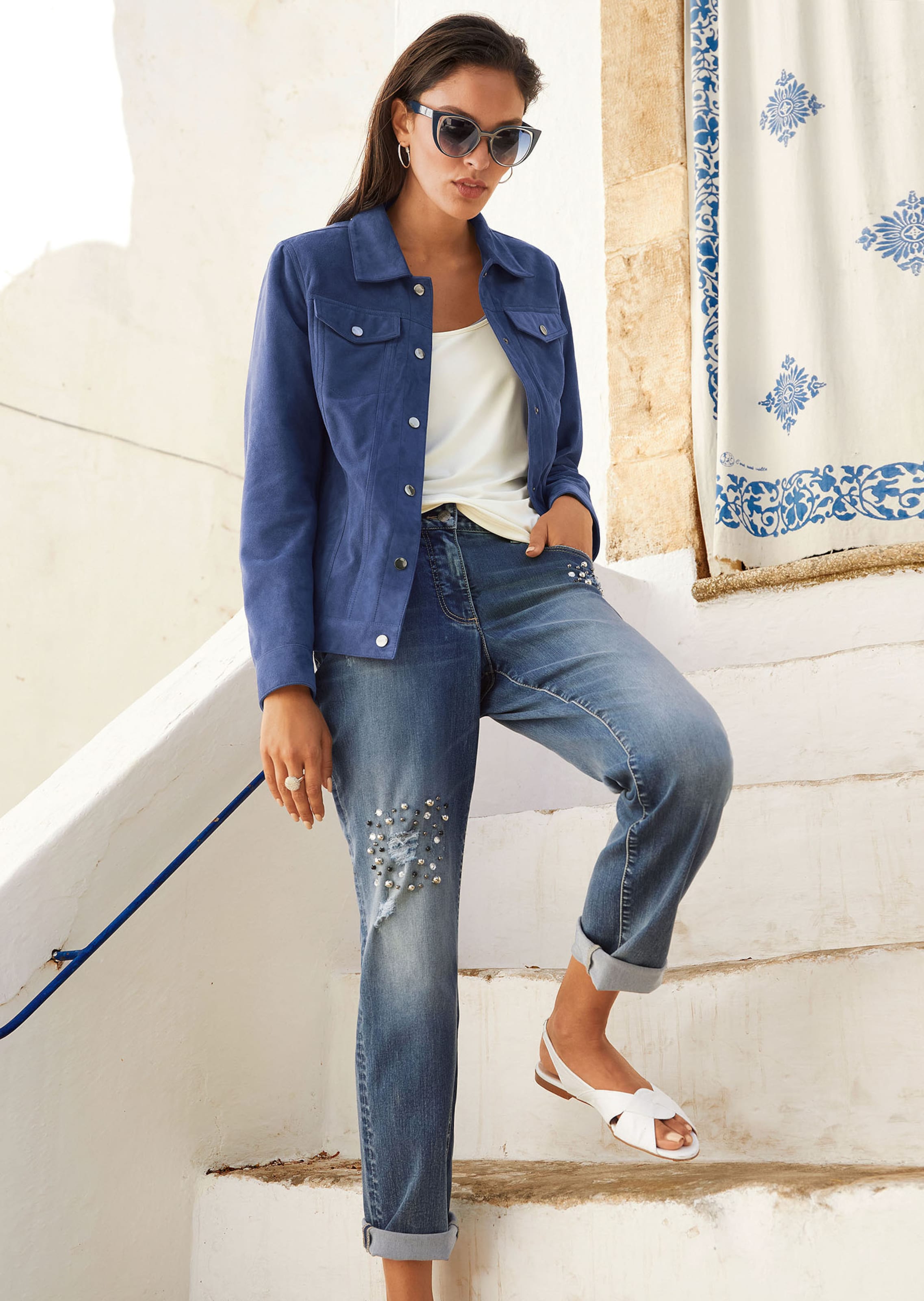 Veste en cuir. Cuir velours de chèvre
