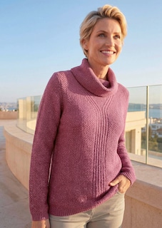 Strickpullover mit interessanter Struktur und Glitzergarn thumbnail 7