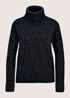 Schimmernder Rollkragen-Pullover mit Raglanärmeln thumbnail 7
