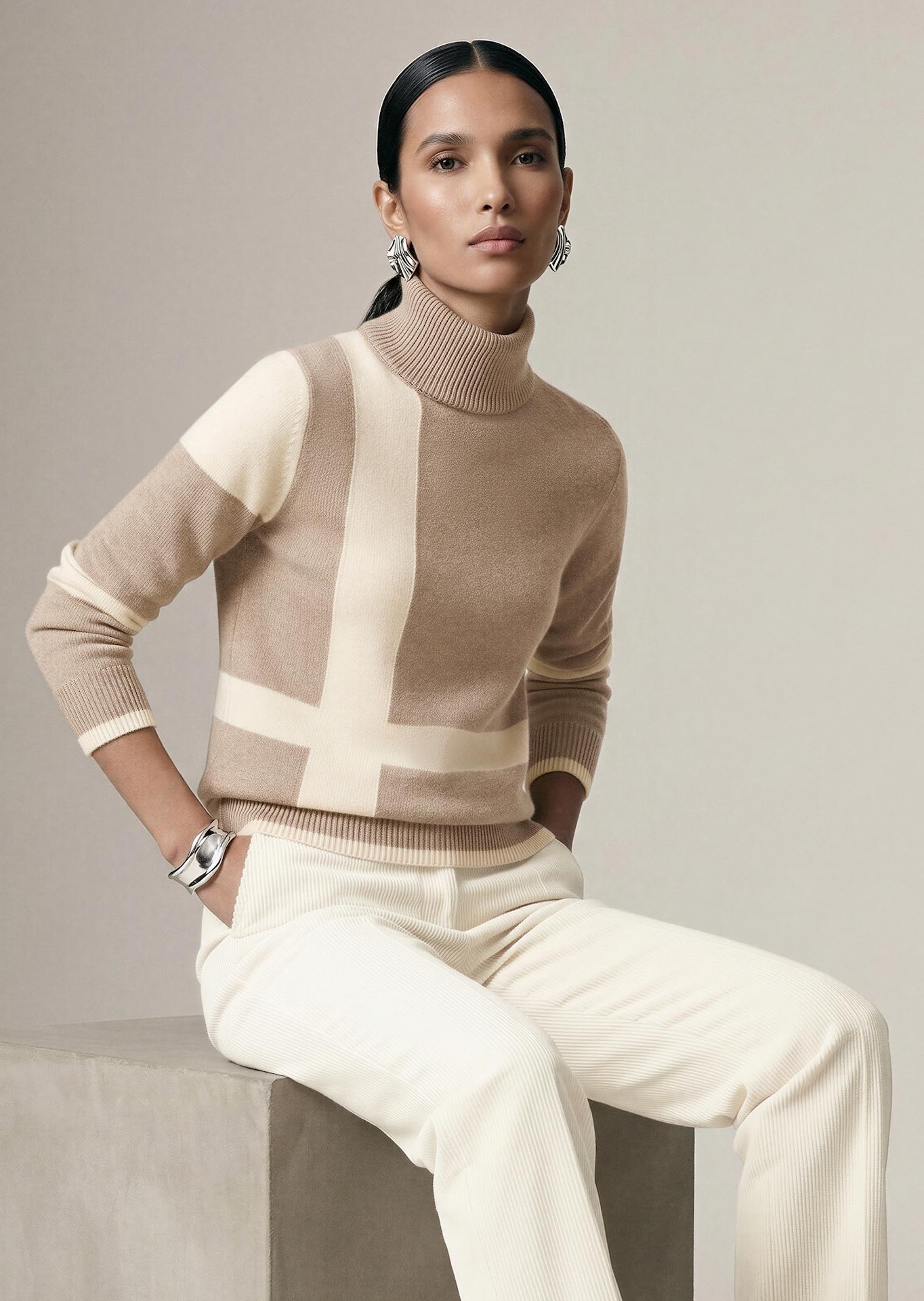 Pull à motif colorblock