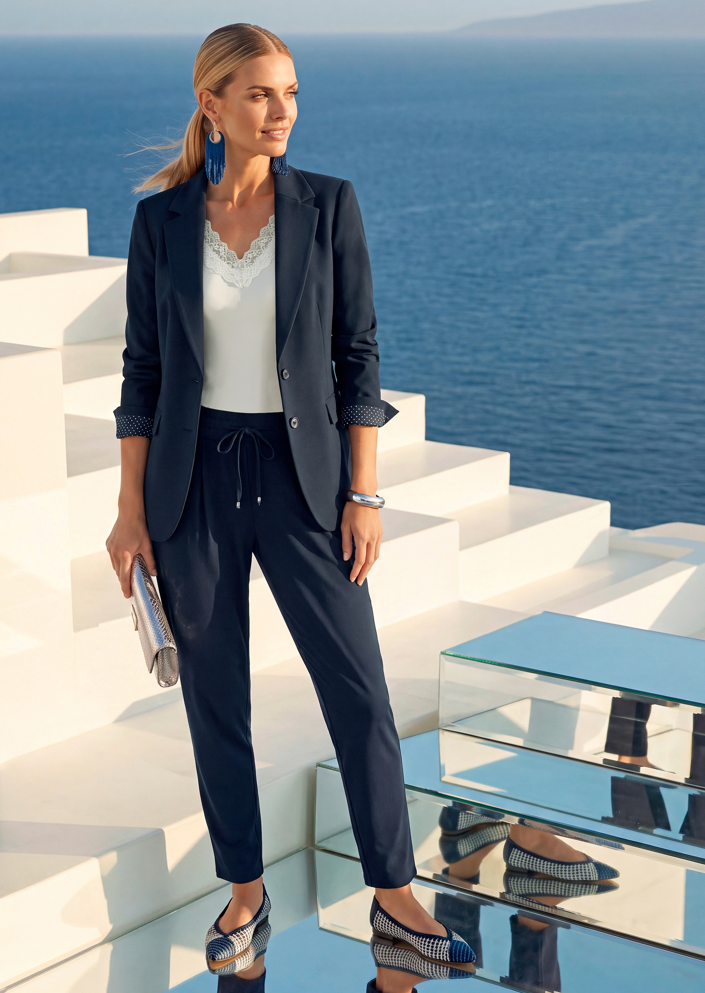 Pantalon jogger en micro-jersey spécial voyage