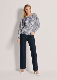 Kaschmirpullover mit Blätterprint thumbnail 3