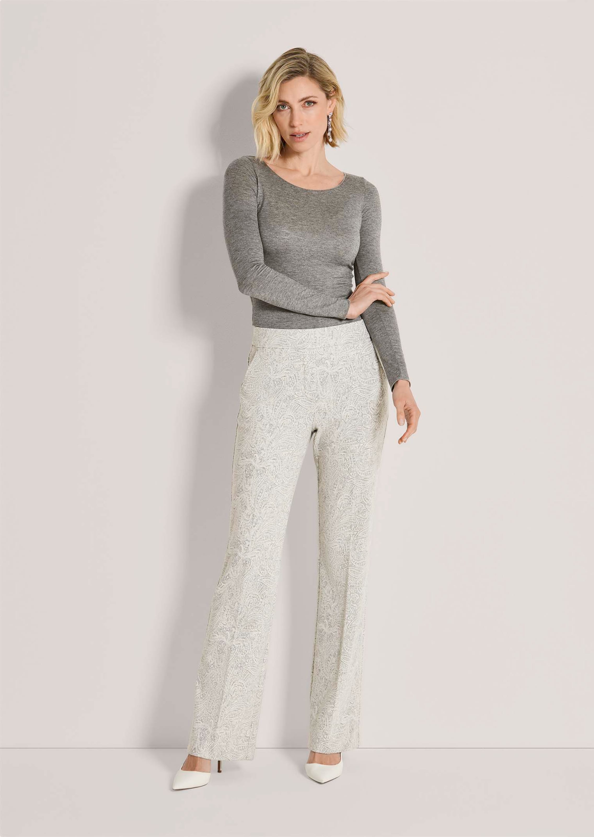 Pantalon en jacquard doux avec motif cachemire thumbnail 3