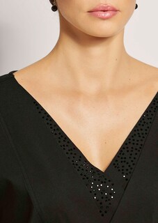 Ärmelloses Shirt mit Strass-Steinen thumbnail 6