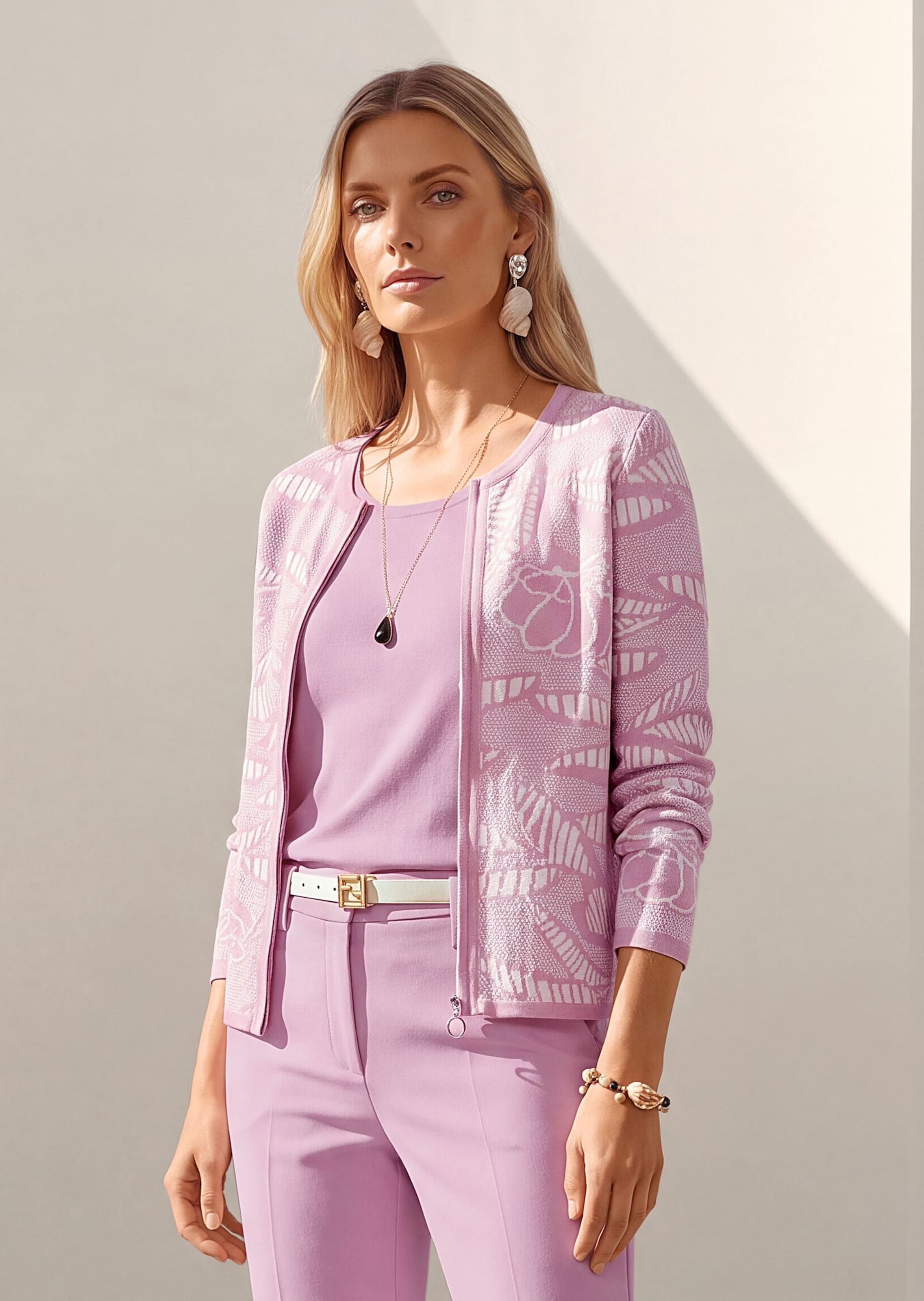 Blazer en maille à imprimé jacquard et zip