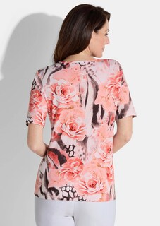 Jersey shirt met luipaard- en bloemenmotief thumbnail 2