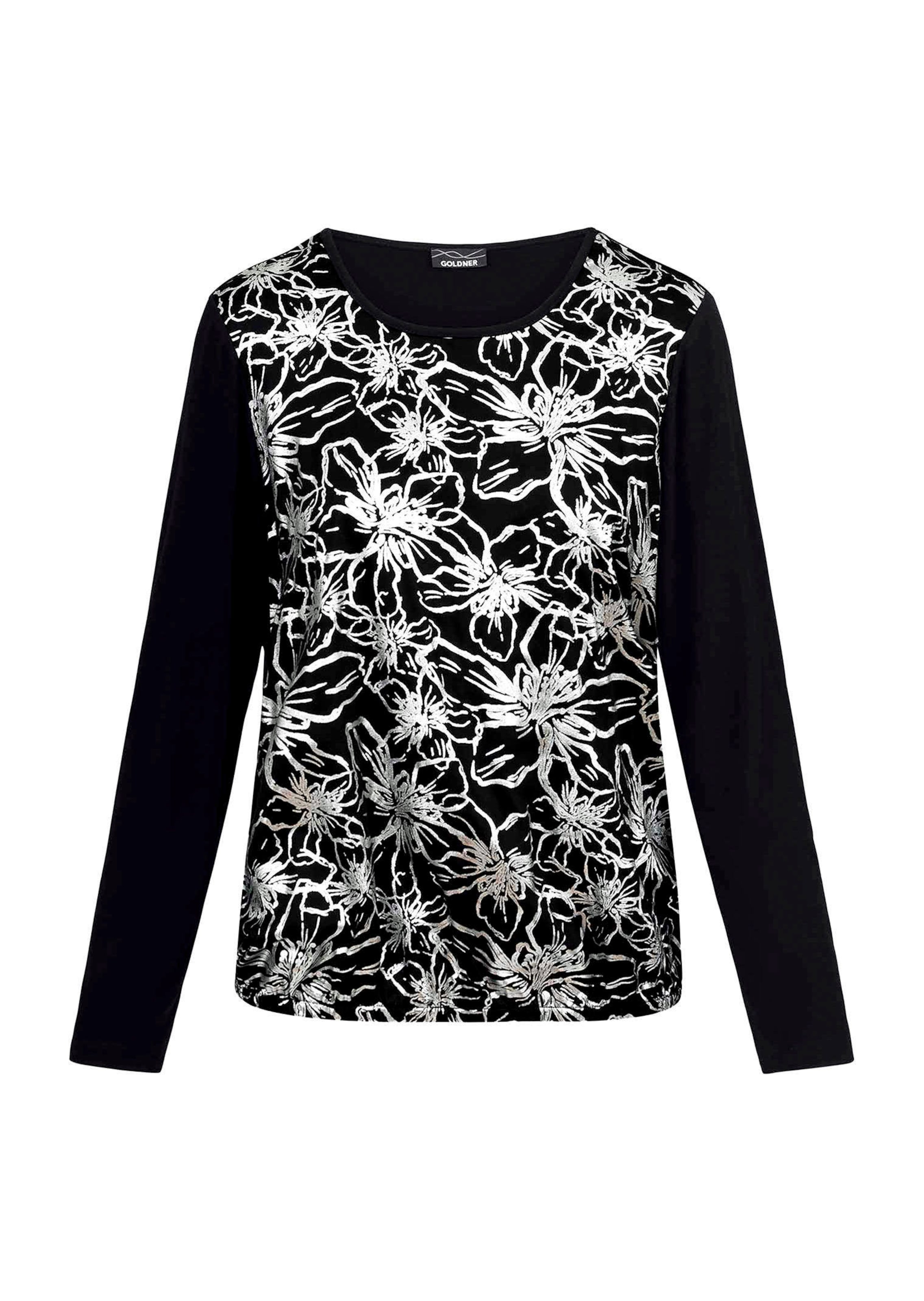 Blusenshirt mit Blumenmuster und Folienprint