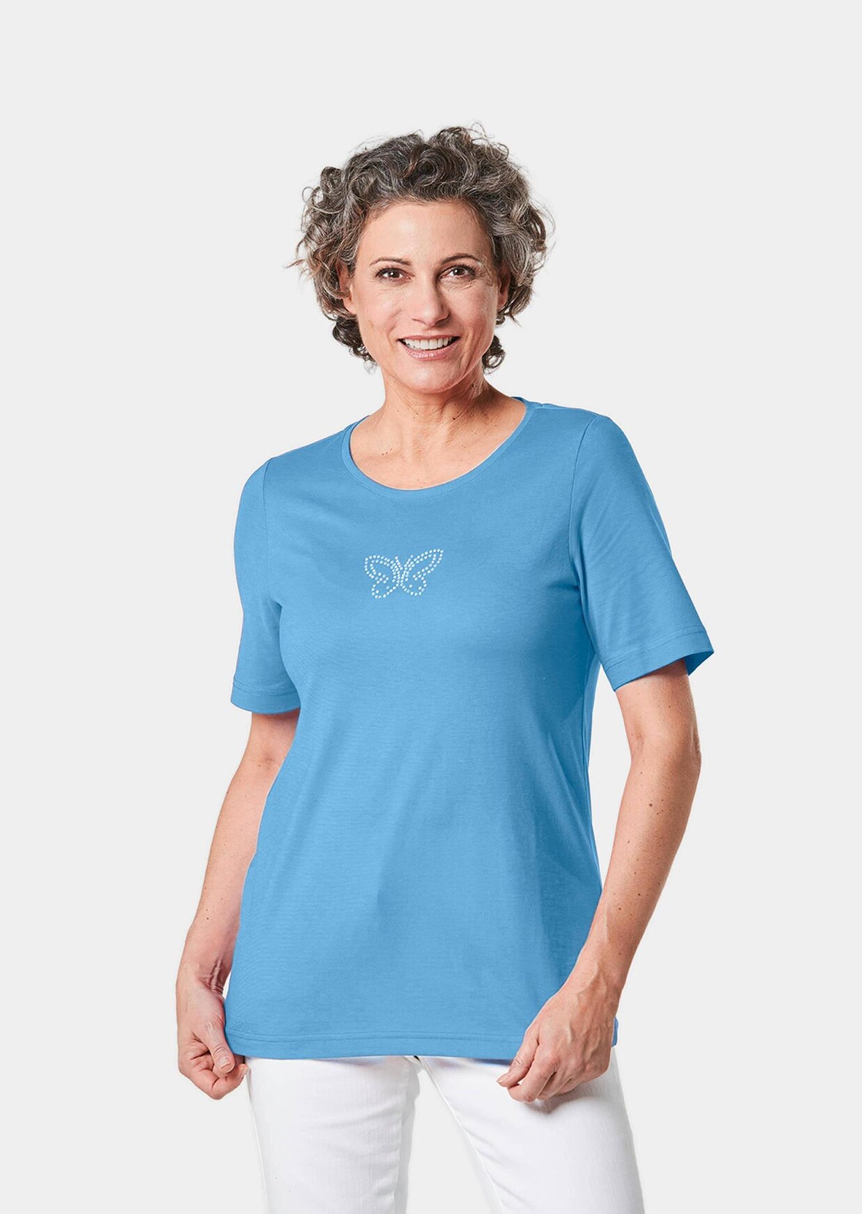 T-Shirt mit Glitzersteinchen-Applikation
