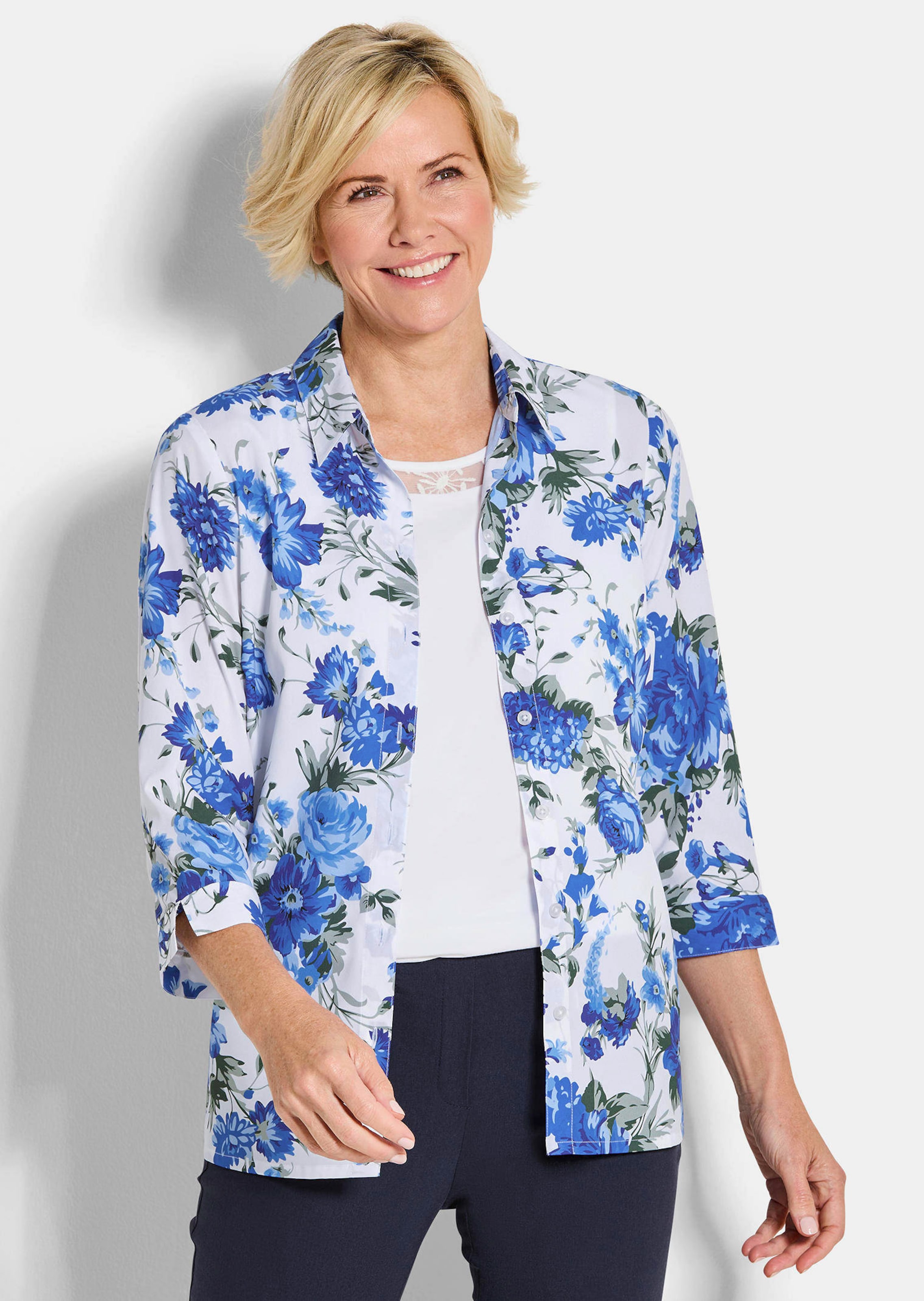 Blouseset bestaande uit een gebloemde blouse en een topje
