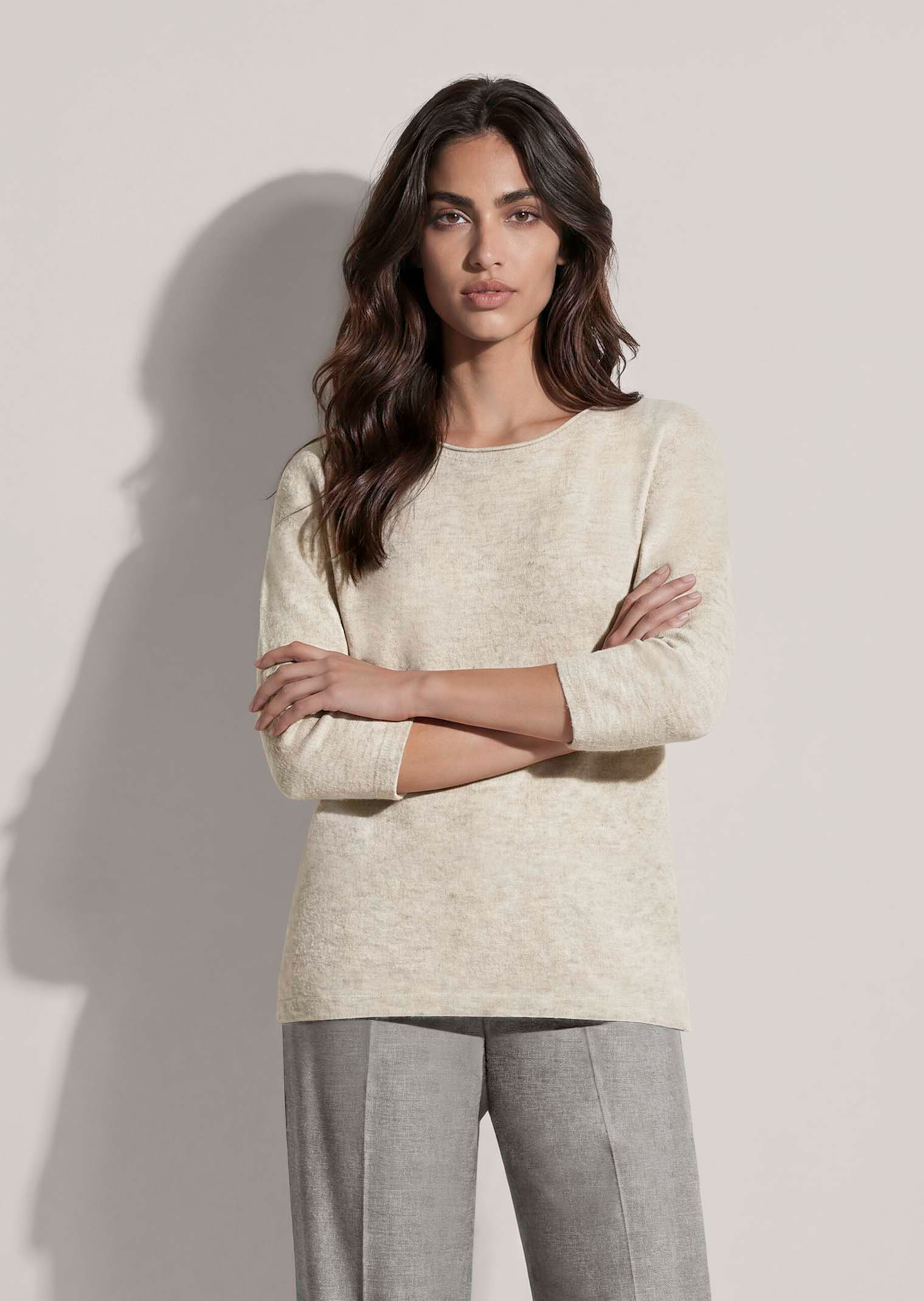 Pull en pur cachemire à manches 3/4