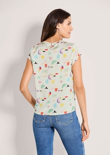 Satinbluse mit sommerlichem Print thumbnail 4