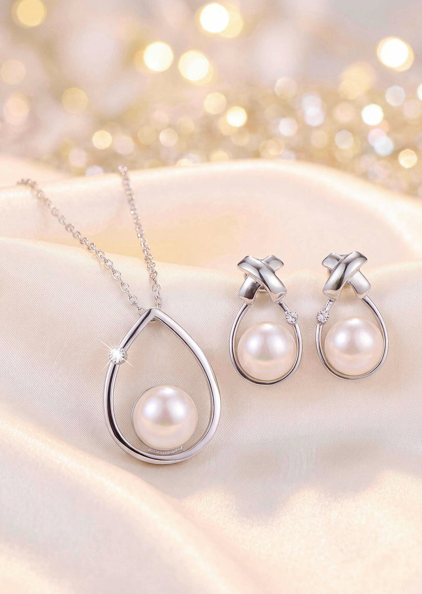 Sieradenset bestaande uit een ketting en oorknopjes