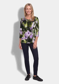 T-shirt en viscose avec motif floral artistique thumbnail 2