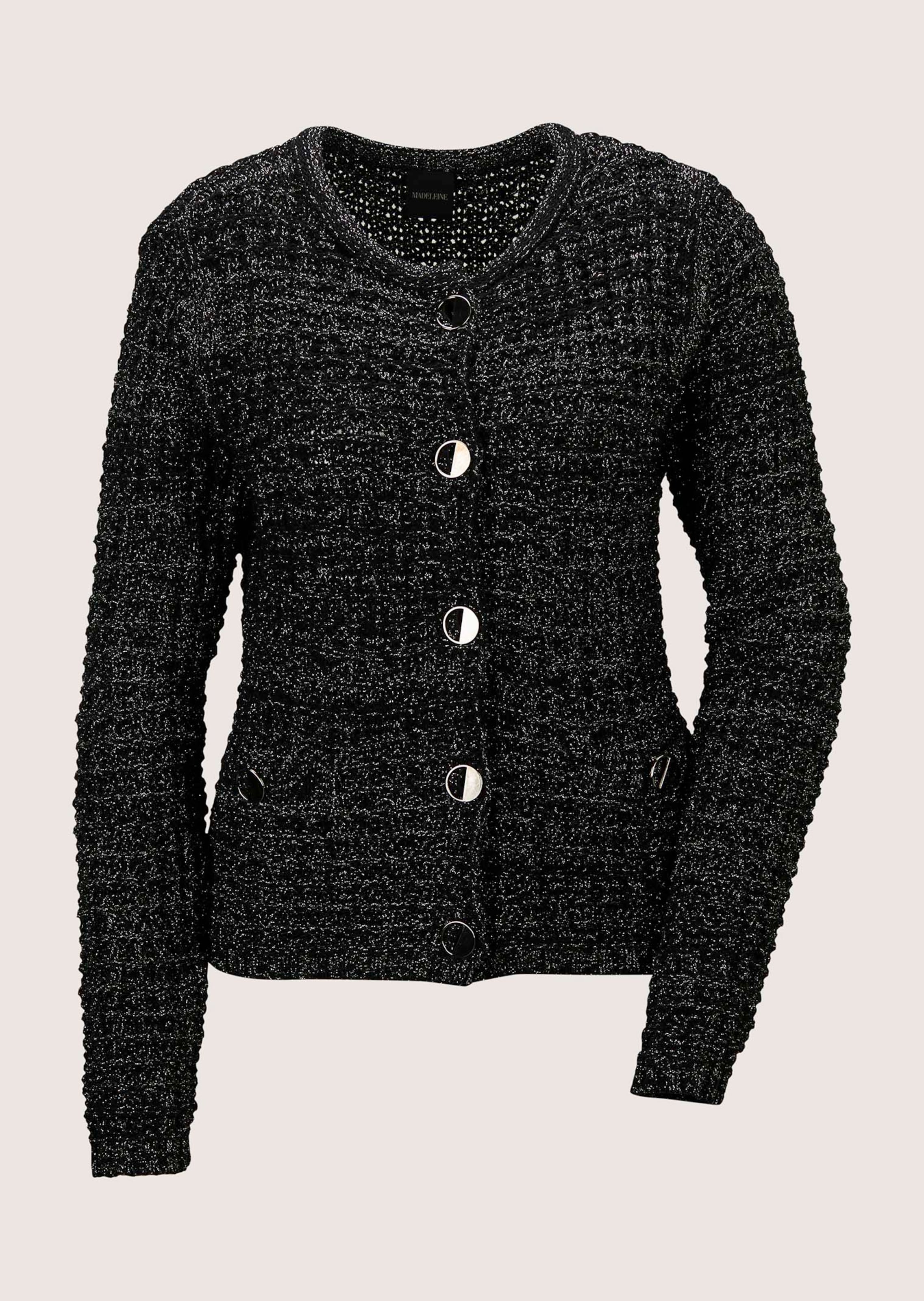 Grobstrickjacke mit Glanzgarn und modischen Knöpfen