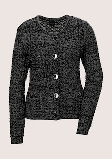 Grobstrickjacke mit Glanzgarn und modischen Knöpfen thumbnail 7
