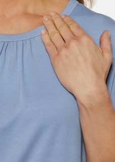 Comfortabel shirt met ronde hals van glanzend materiaal thumbnail 5