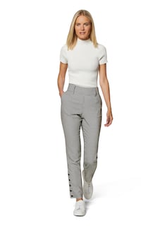 Straight pepita trousers with side button plackets thumbnail 3