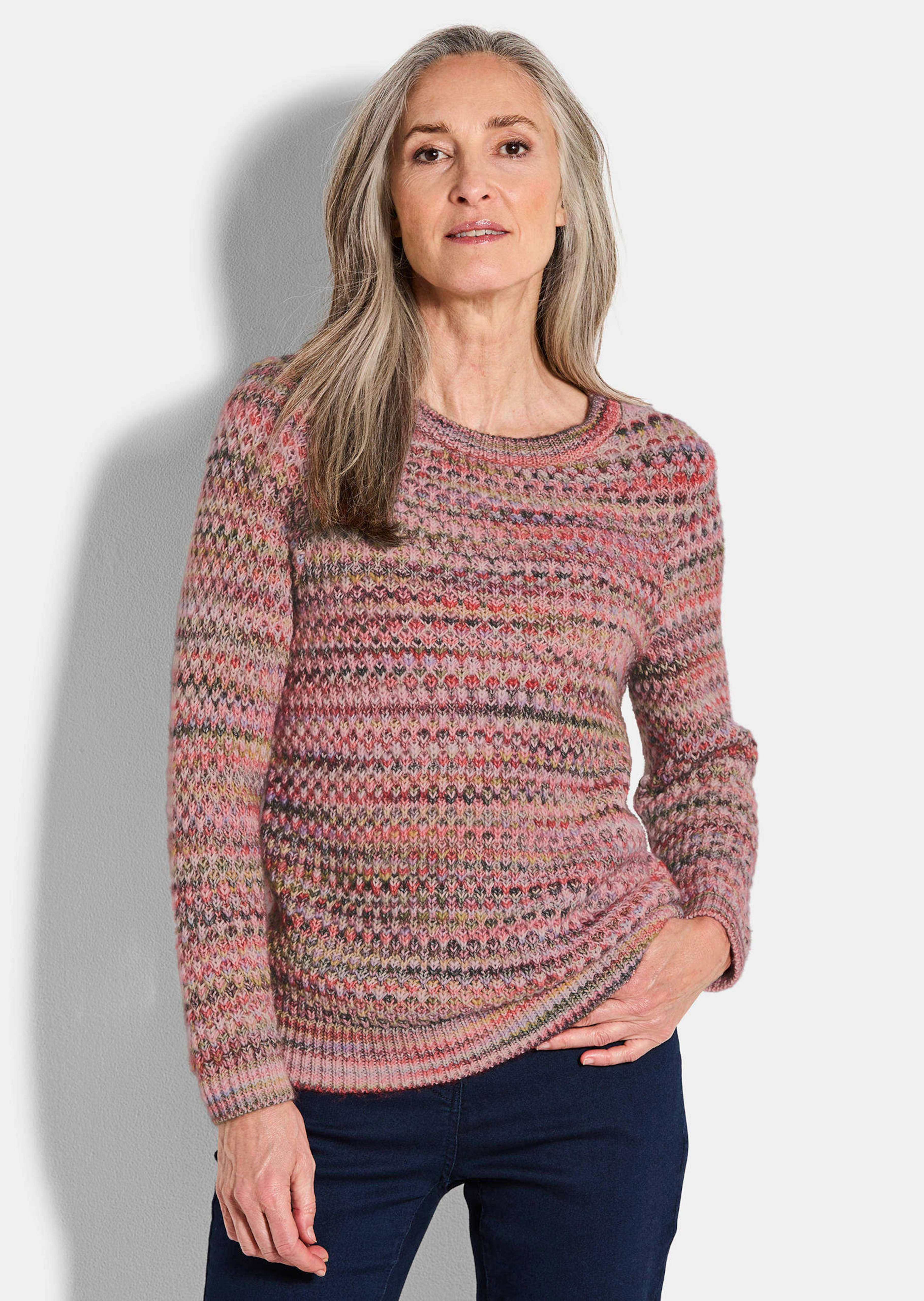 Pull en tricot multicolore