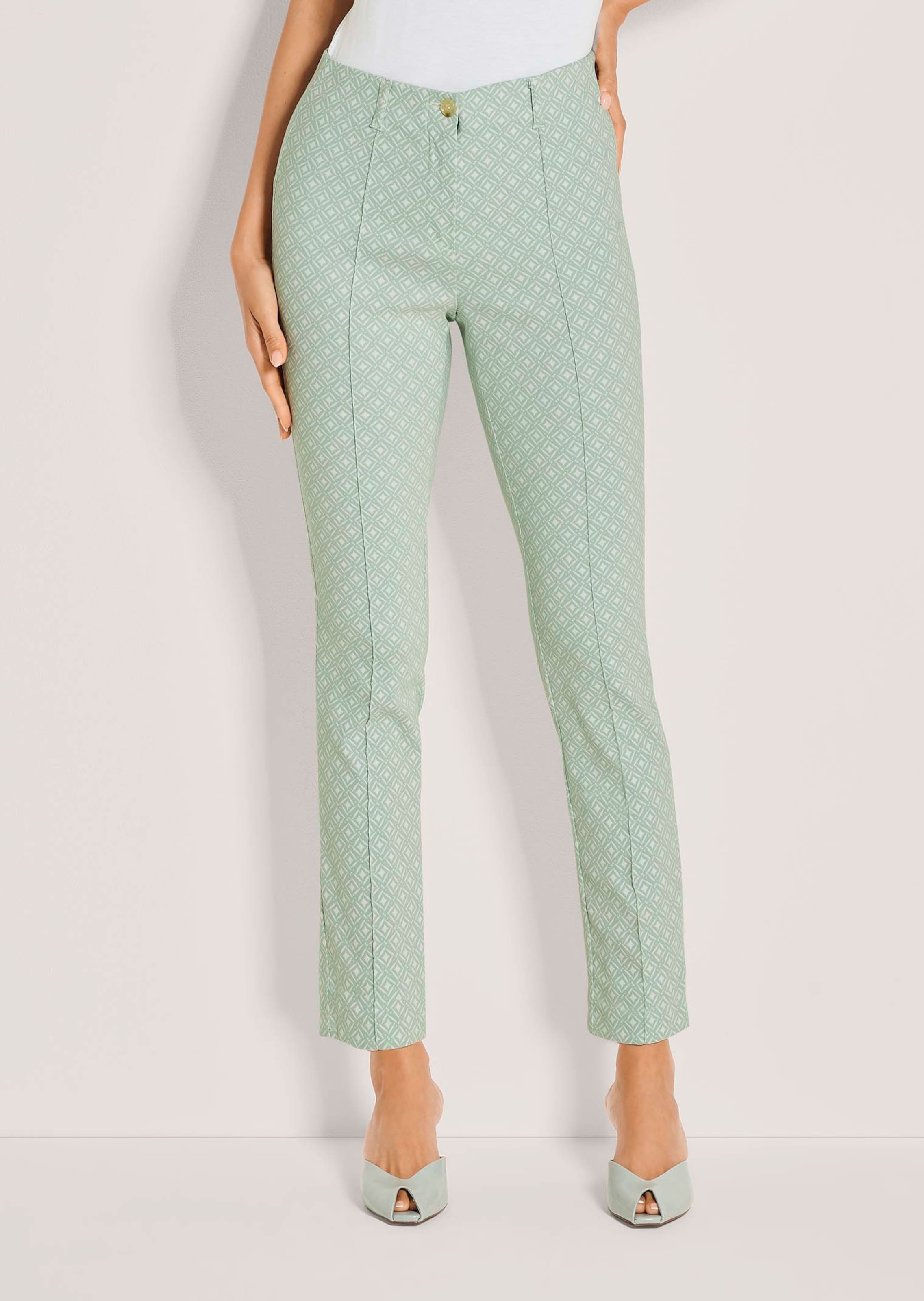 Schmale Jacquardhose mit Minimaldessin