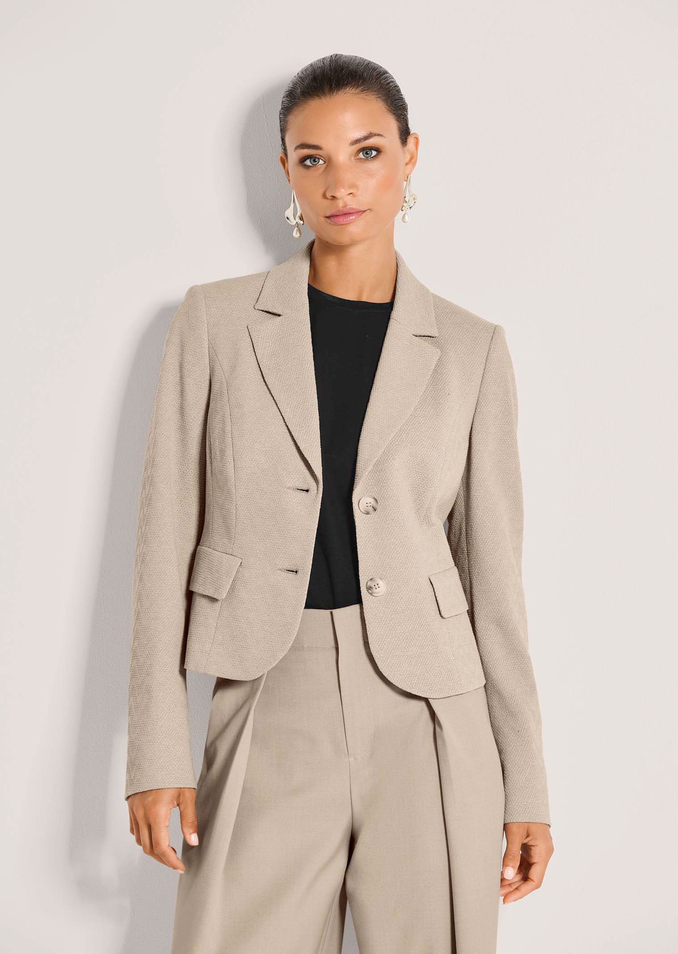 Jersey blazer with texture