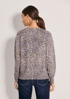 Bedruckter Kaschmirpullover mit Fledermausärmeln thumbnail 4
