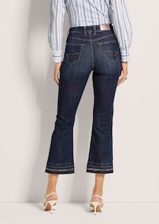 Ausgestellte Jeans mit Strass-Deko und Fransen thumbnail 4