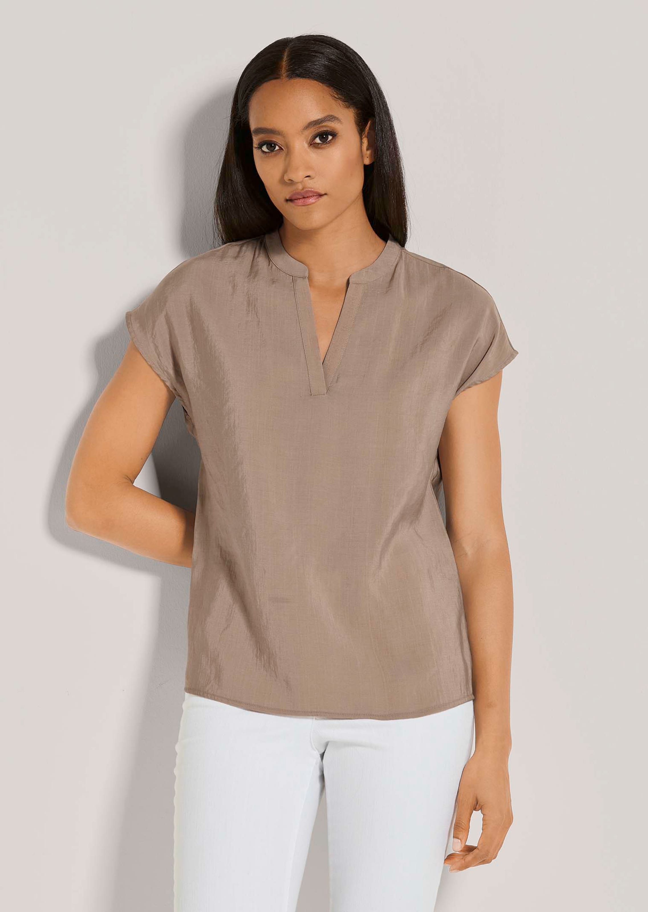 Tunika-Bluse mit kurzen Ärmeln