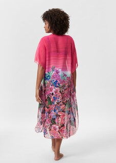 Semitransparenter Kaftan mit floralem Tropenprint thumbnail 4