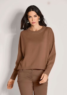 Kurzer Oversize-Pullover mit Kaschmir thumbnail 2