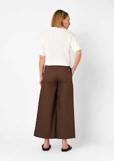 Luchtige culotte met gladde, elastische tailleband thumbnail 2