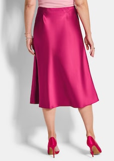 Jupe évasée en satin avec taille élastique thumbnail 3