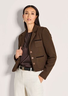 Kurzer Jersey-Blazer mit Waffelstruktur thumbnail 2