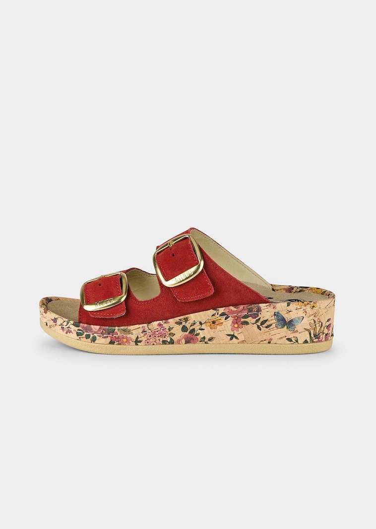 Mules en cuir à deux brides