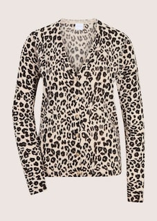 Tricot jasje met luipaardprint en V-hals thumbnail 7