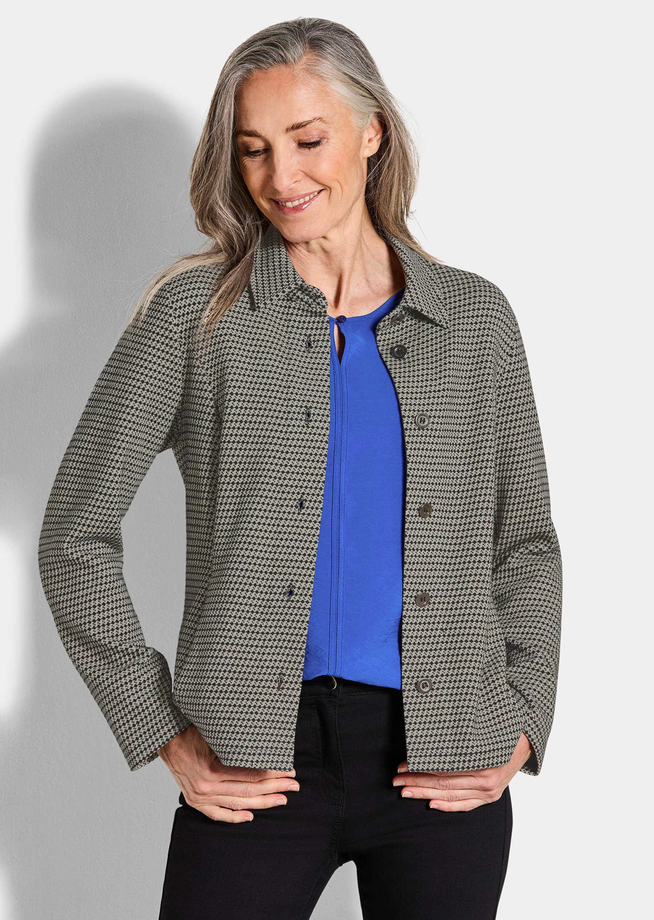 Hemdjacke mit Pepita-Muster