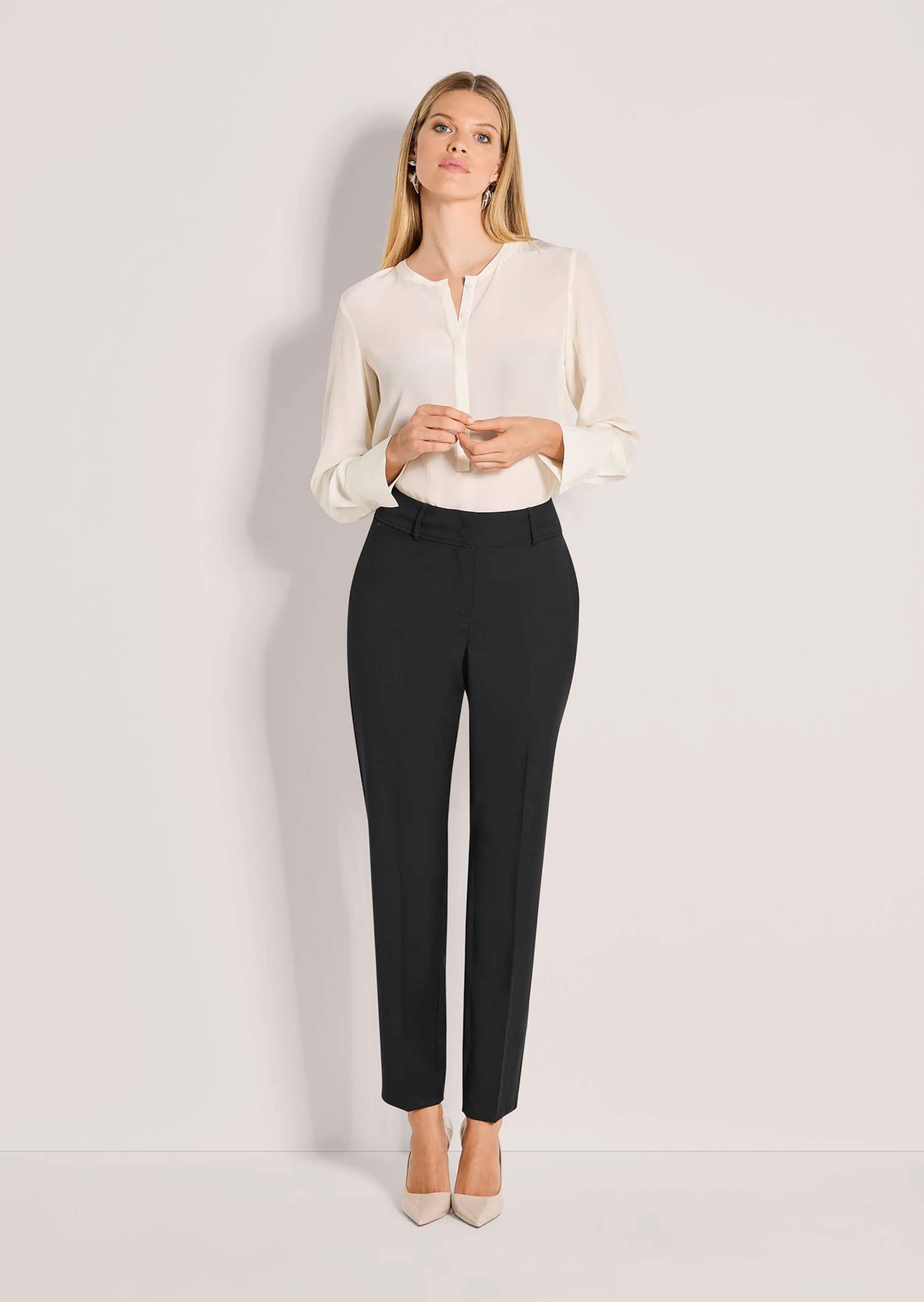 Virgin wool trousers with centre creases