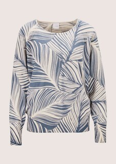 Kaschmirpullover mit Blätterprint thumbnail 7