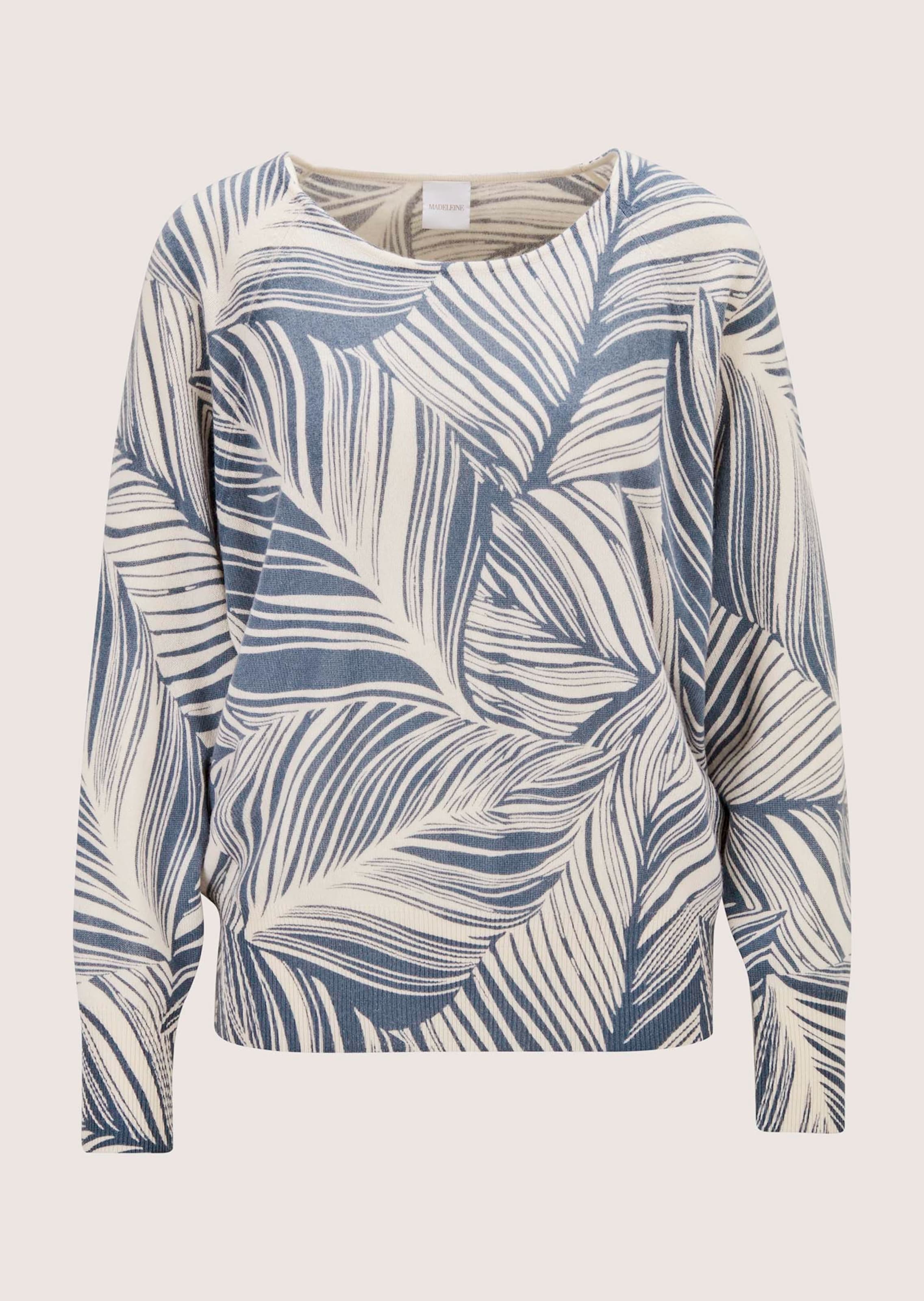 Pull en cachemire avec impression feuilles thumbnail 7