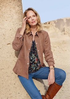 Hemdjacke in weicher Velourslederoptik thumbnail 7