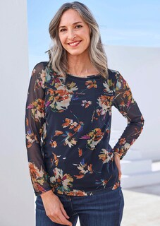 Mesh-Shirt im floralem Druck thumbnail 7