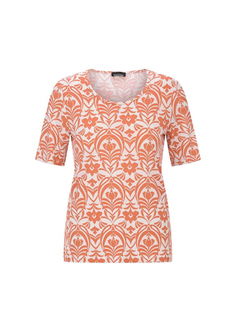 Shirt van viscose met vrouwelijk ornamentpatroon