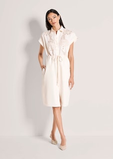 Hemdblusenkleid mit Spitze und Tunnelzug thumbnail 3