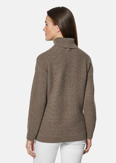 Rollkragen-Pullover mit horizontalem Zopfmuster thumbnail 4